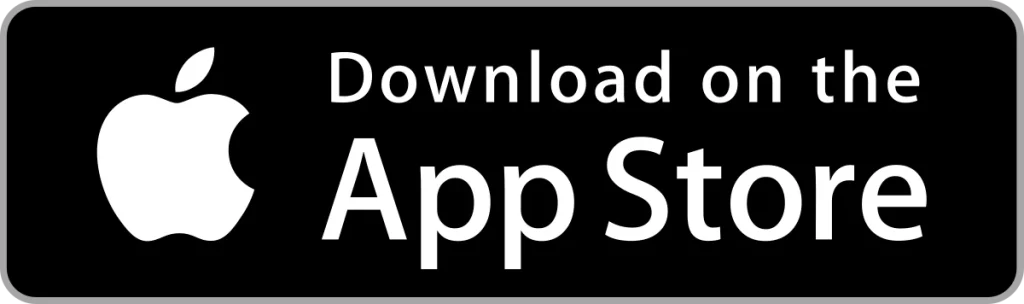 Black rectangular button with the white Apple logo on the left and the text "Download on the App Store" in white to the right, indicating availability of an app on Apple's App Store.